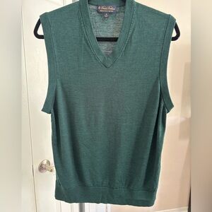 Brooks Brothers Forest Green Vest 100% Merino Wool